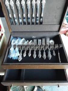 lot 21 image: International Deep Silver-Silver Plate Service For 8 With Chest