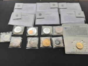 lot 29 image: Collection Of Roman & Commemorative Replicas Clad Layered Gold & Silver