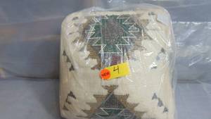 Steve Silver Living Room Lyssa Jacquard Fabric Printed Pouf LS240P   24W x 24D x 10H  Light weight