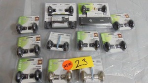 Mixed Defender Security E 2495 Mortise Keyed Lock Set with Classic Bronze E 2499 Door Knob Set with Spindle, Oil Rubbed Bronze