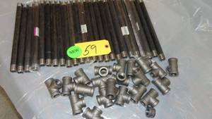 Mixed Lot 2X12 IRON Pipes  NIPPLE, 12 X 12, BLACK