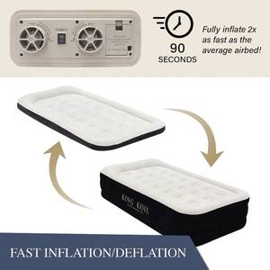 King Koil Luxury Air Mattress with Built-in High Speed Pump for Camping, Home & Guests - Air Mattresses Luxury Inflatable Blow Up Mattress Waterproof (Twin, 16 Inch)