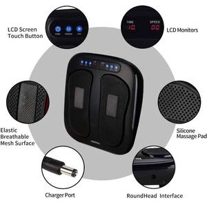 HOILTAL Electric Foot Massager Machine Vibration With Washable Foot Pad - Black
