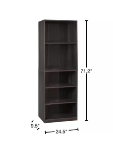 Furinno JAYA 5-Shelf Espresso Open Bookcase Model # 14110R1CC UPC Code #  019962052965