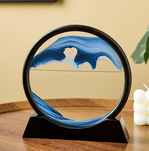 2 Pack quicksand painting Moving Sand Art Picture Round Glass 3D Deep Sea Sandscape in Motion Display