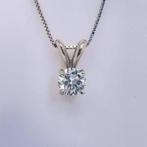 0.33ct Diamond Solitaire Split Bail Drop Pendant in 14k White Gold- VVS ClarityD Color - Classic Style & Design $1,699 Retail VIDEO