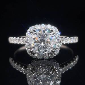 NEW 1.85 Carat Diamond Cushion Shaped Halo Fancy Gallery Engagement Ring in 14k White Gold w IGI Certification, VS ClarityF-G Color $8,640 Retail VIDEO