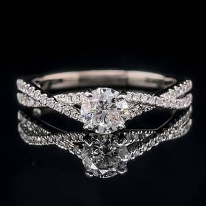 0.68ct Diamond Round Brilliant Braided Entwined Split Ring in 14k White Gold $2,999 Retail VIDEO