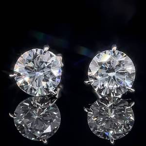 Sparkling 2.00 Carat Diamond Round Brilliant Cut Solitaire Martini Stud Earrings in 14k White Gold $6,000 Retail VIDEO