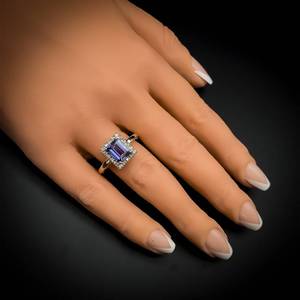 2.80 Carat Tanzanite and Diamond Estate Ring in 14k Yellow Gold $3,200 Retail VIDEO