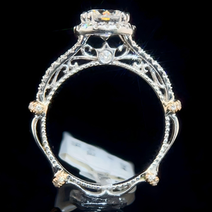 High-End Verragio Diamond Halo Ring in 14k Two-Tone Gold $5,200 Retail VIDEO