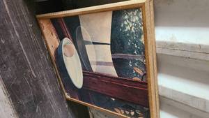 2 wooden framed prints...