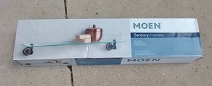 lot 5 image: Bronze Finish Moen Glass Shelf - New in Box