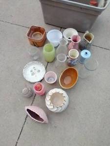 lot 13 image: Tote of Various Glass DishesItems