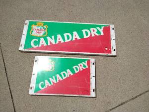 lot 27 image: (2) Vintage Canada Dry Tin Signs