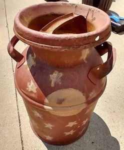 lot 41 image: Painted Milk Can With Lid