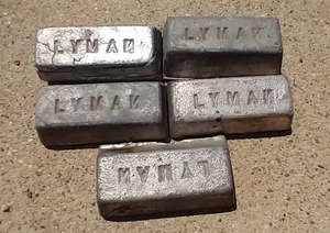lot 42 image: (5) Lead Ingots - 1 lb. Each