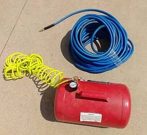 lot 81 image: Tool Shop 5 Gallon Air Tank  Air Hose