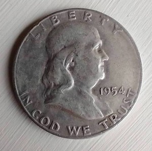 lot 87 image: 1954-S Franklin Half Dollar