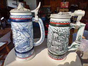 lot 120 image: (2) Vintage Avon Steins - Planes & Trains
