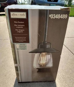 lot 138 image: Allen  Roth Mini Pendant Light Fixture in Box