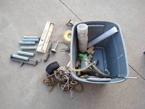 lot 154 image: Tote of Miscellaneous - Ratchet Strap, Rollers, Etc