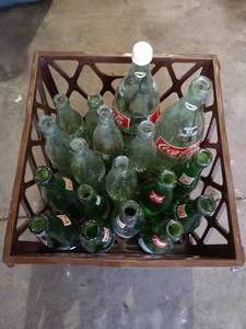 lot 168 image: Tote With (18) Vintage Pop Bottles