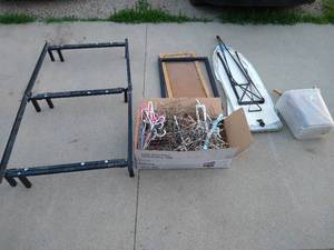 lot 175 image: Huge Lot - Hangers, Adjustable Bed Frame, Ironing Board