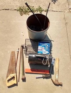 lot 181 image: Misc. Lot - Vintage Lunch Box, Tools, Etc