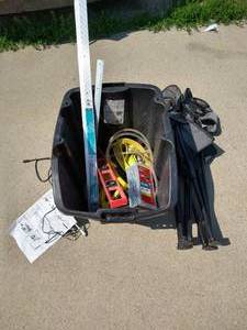 lot 199 image: Nice Misc. Lot - Lawn Chair, Tow Ropes, 100 Measuring Tape, Etc