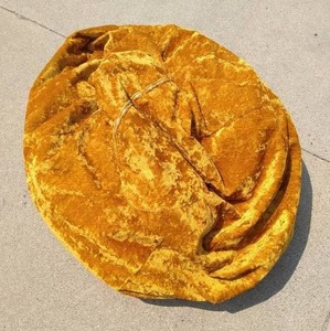 lot 220 image: Vintage YellowGold Velvet Bean Bag Chair