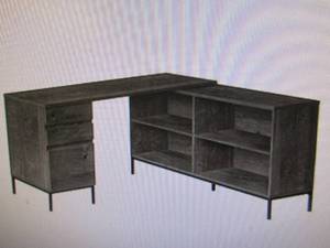 lot 13 image: Monarch Specialties Inc. Rustic L-Shaped Corner Desk