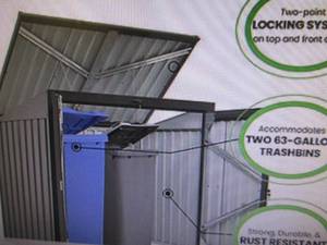 lot 40 image: Hanover 3-14 x 5-14 Galvanized Steel Trash and Recyclables Shed