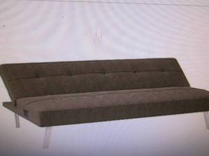 lot 62 image: Serta Carson Convertible Futon Sofa Bed