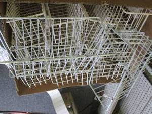 lot 132 image: box of metal bins 12 inch x  6 inch...