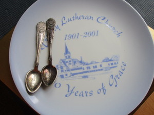 Trinity Lutheran Plate & Spoons