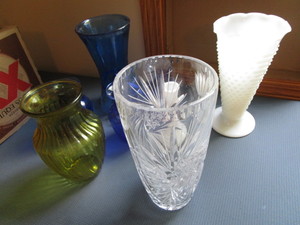 Vases-Cobalt, Milk Glass