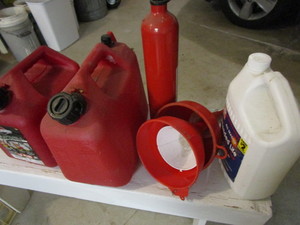 Gas Cans, Fire Ext. Funnels, Antifreeze
