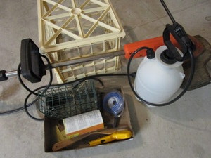 Trimmer, Sprayer, Suet, Crate