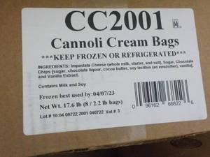 8 - 2.2 lb. Frozen Bags Cannoli Cre...