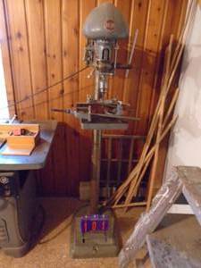 lot 101 image: Delta multi speed floor model drill press with mortise attachment. Good working condition. Ready to work. 110 v. As shown.