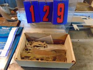 lot 129 image: Flat of stamped wrenches. As shown.