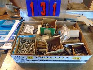 lot 131 image: Flat of screws. As shown.