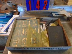 lot 142 image: Flat of drafting squares & templates. As shown.