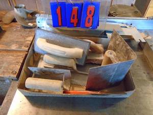lot 148 image: Flat of mason tools. As shown.