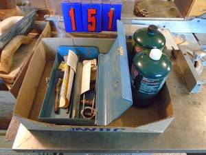 lot 151 image: Propane torch with 2 bottles. As shown.
