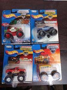 lot 17 image: Four Packs Of Monster Jam Hot Wheels