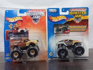 lot 20 image: Two Packages of Monster Jam Hot Wheels