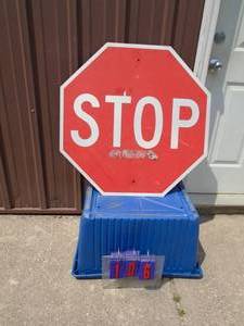 Stop sign. 26. As shown.