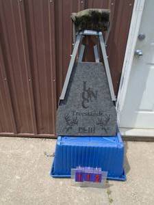 Poratble deer stand. As shown. No straps.
